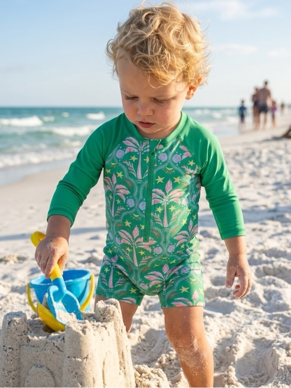 2T NWT RuggedButts Coconut Cabana Boys Long Sleeve One Piece Rash Guard Swimsuit